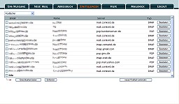 Overview of integrated IMAP and POP3 mailboxes