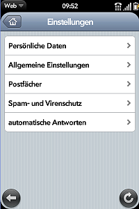 Multiple settings for mail, spam and virus protection